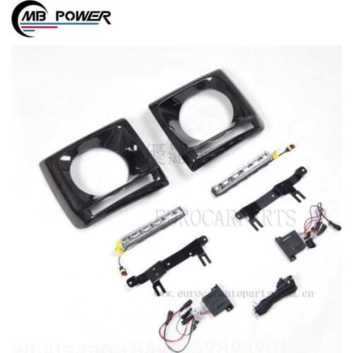 G class carbon fiber DRLs cover fit for W463 headlight covers with LED lights for G wagon W463 G63 G65 headlamp cover