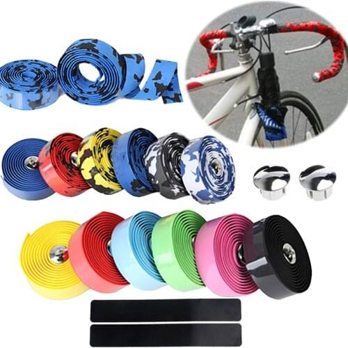 MTB Road Bicycle Handlebar Tape steering wheel cover Bike Handle Nonslip Shock Absorption Belt Cycling Wrap End Plug Accessories