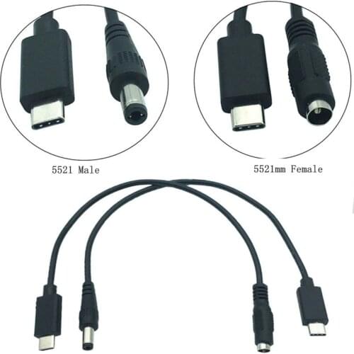 DC 5.5 X 2.1mm Female Male jack to Type-C USB 3.1 Male Plug cable DC Power Connector Adapter DC to Type c male 3A 0.2M