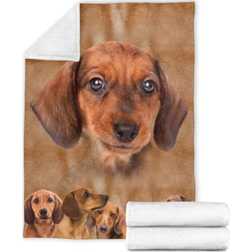 Puppy face dachshund fleece blanket Printed Blanket Adults/kids Fleece Blanket Sherpa Blanket 02