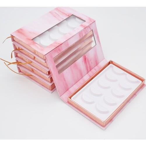 Wholesale 5pairs for false eyelash packaging box lash boxes custom your private logo fake mink lashes strips magnetic case empty