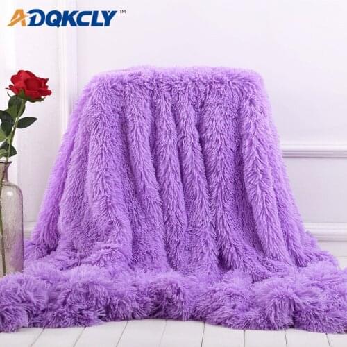 ADQKCLY Pretty Long Shaggy Bedding Blanket Soft Fuzzy Fur Faux Fall&Winter Warm Bedspead Sofa Air Condition Throw Towel