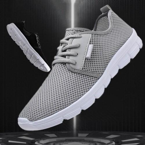 Nice mens summer new casual shoes woman lightweight large size outdoor sports shoes Beach shoes couple mesh 48 yards 47 gray