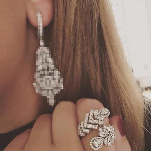 Fashion Vintage Gold Color Ring Crystal Zirconia Open Ring With Wing Shape Finger Jewelry For Women Men Gift