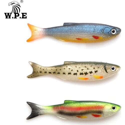 W.P.E Soft Lure 1pcs 9cm 7g 3D Eyes Soft Bait Silicone Rubber Body Swimbait Shad Crankbait Minnow Worms Wobblers Jig Bass Tackle
