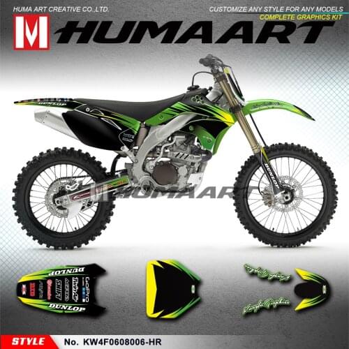 HUMAART Race Stickers Off-road Decals for KX250F KX450F KXF 250 450 2006 2007 2008, Style No.KW4F0608006-HR
