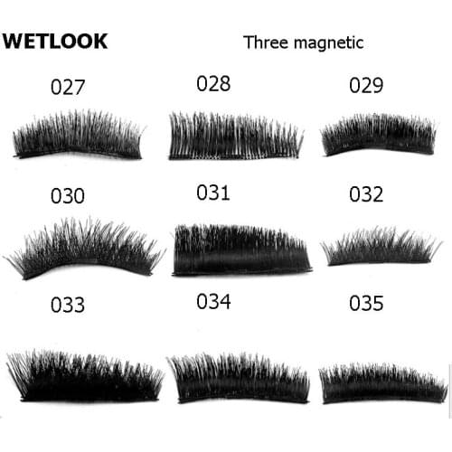 New Three Magnetic Eyelashes 3D magnet lashes False fake eye lashes Extension reusable Fashion Ultra-Thinner Makeup Tools C194