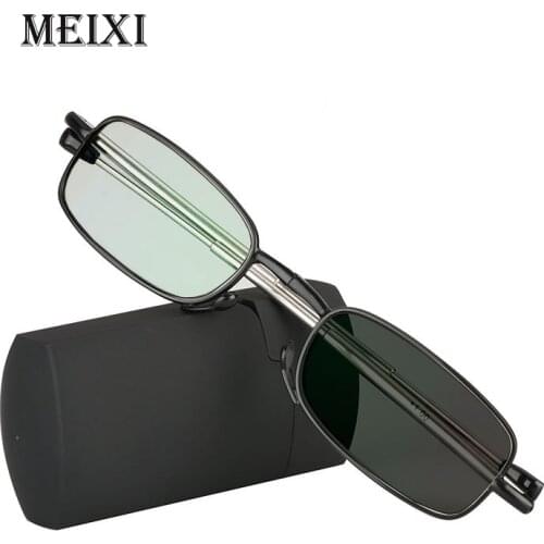 MEIXI Folding Reading Glasses Aspheric resin Alloy Frame Photochromic glasses Women Men Unisex Eyewear +0.5 0.75 1.25 1.75 3.5