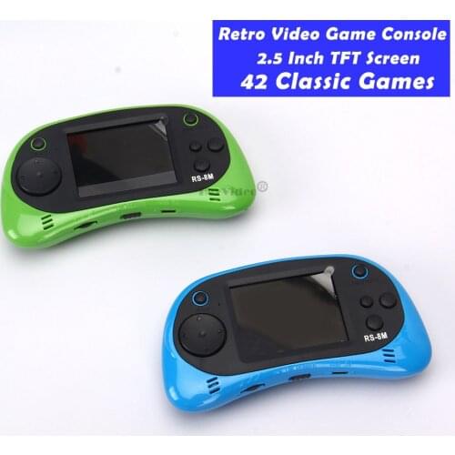 Portable Game Player Retro 16 Bit Mini Video Game Console with 42 Classic Games 2.5 Inch Kids Game Console with Earphone