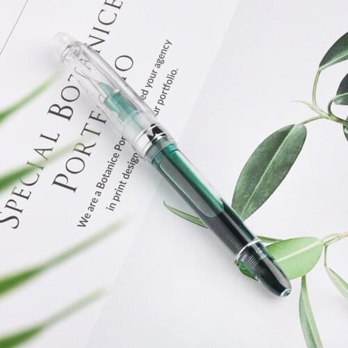 Transparent Fountain Pen EF F Nib Student Stationery Writing Tool Visable Ink Pen School Office Supplies Pen Barrel Can Fill Ink