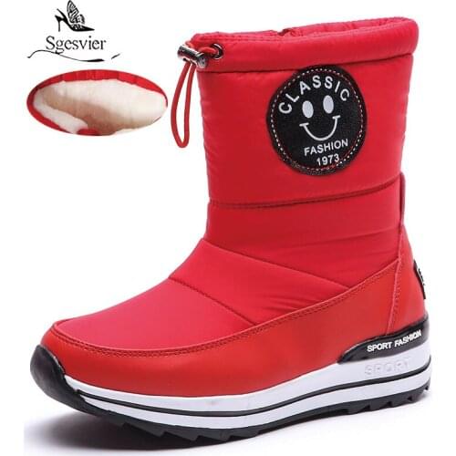 Sgesvier Plus size 34-43 Snow boots for women shoes zipper keep warm thick fur winter boots fashion ankle boots female