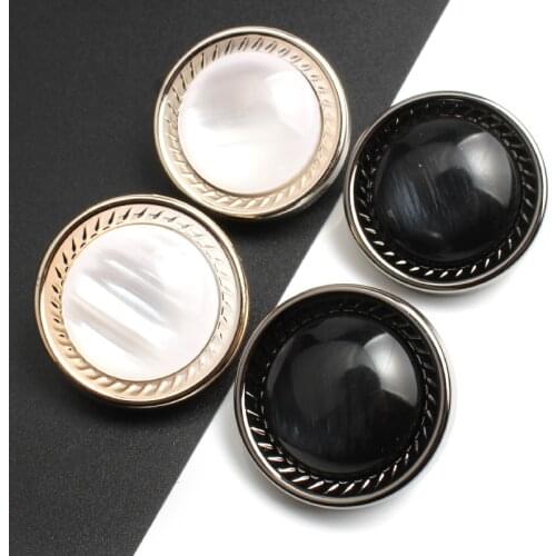 12Pcs/lot 18-30mm Black white round pearl button coat windbreaker sweater knit cardigan womens clothes button C100