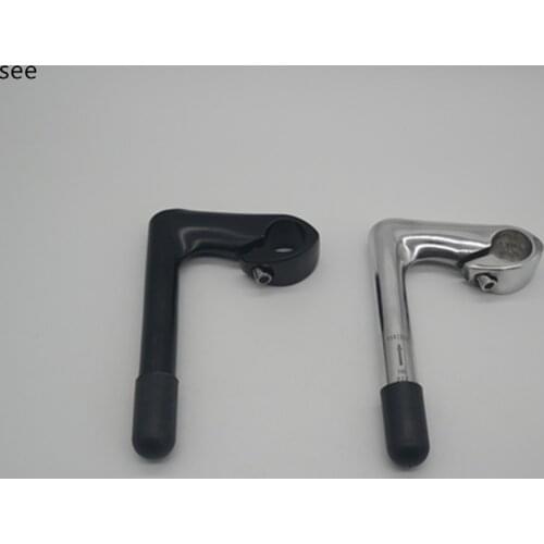 2 Color retro or city bike fixed gear Bicycle goose neck bike Stems Fashioned Cycling for 25.4*22.2mm Black silver stem
