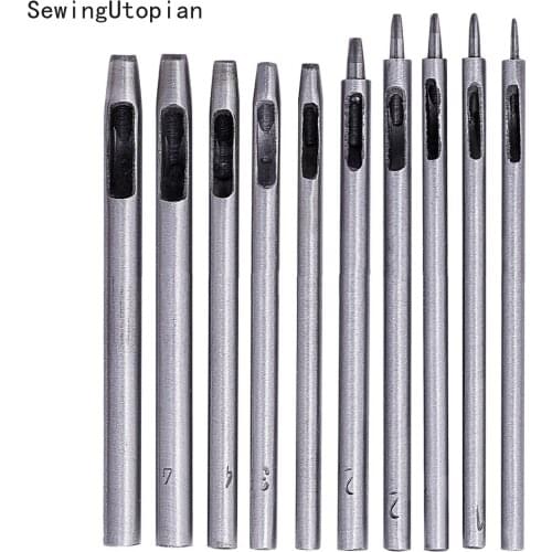 1 Set DIY Handmade Belt Punching Leather Hole Punch Hollow Drilling Tools Leather Handicraft Puncher Set Leather Tool