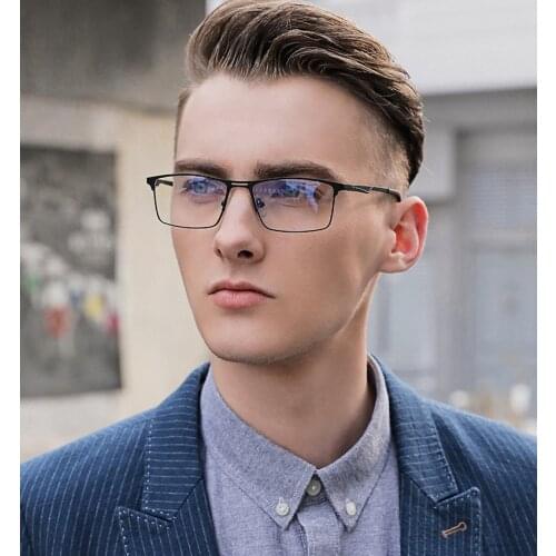 2020 New Anti Blue Light Reading Glasses Men High Quality Metal Frame Business Presbyopia Glasses Computer Gaming Glasses