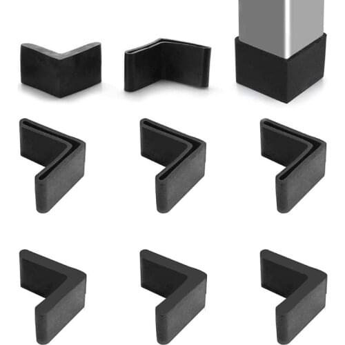 4Pcs L Shaped Angle Iron Foot Leg Pads Non-Slip Floor Protector Angle Iron Caps Furniture Foot Cover For Steel Frame Bed Frame