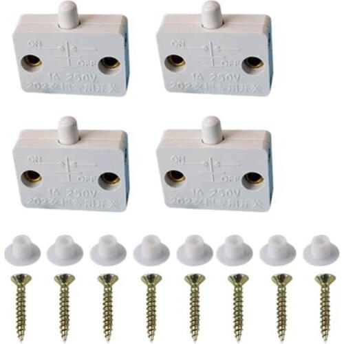 ABSF 4 Pcs Cabinet Door Switch Cabinet Lamp Switch Drawers Open on Close Door Applicable to 12V 24V 110V