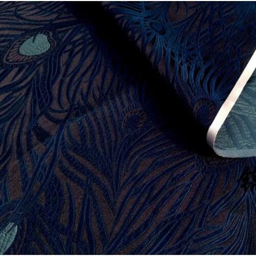 75cm*100cm Brocade cloth fabrics costume clothing baby clothes diy handmade dress fabric cloth black background big peacock