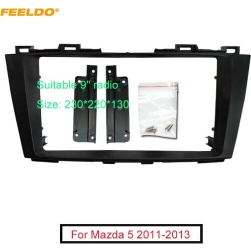 FEELDO Car Radio Audio Fascia Frame Adapter For Mazda 5 11-13 9" 2Din Stereo DVD Panel Bezel Frame Installation Trim Kit