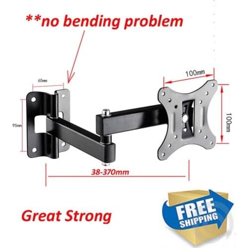 Free shipping) Full Motion 10"-30" Flat Panel LED LCD Display TV Wall Mount Max.VESA 100*100mm Loading Monitor Holder Support