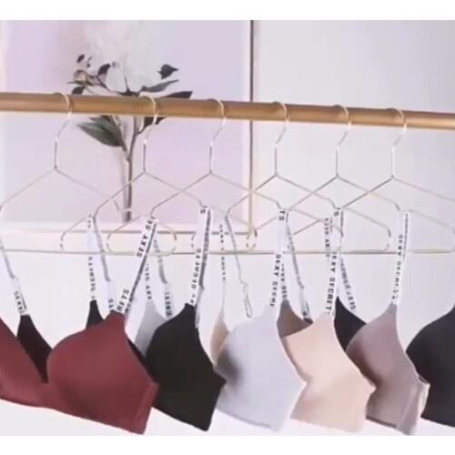Sexy soft cup bralette underwear women seamless wire free letter strap bra push up triangle adjustable intimate brassiere female