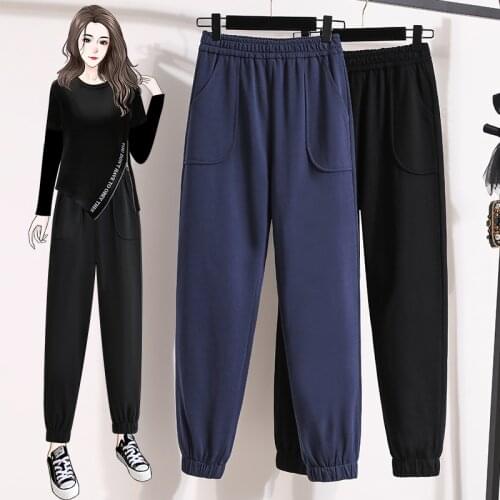 Black Cotton Loose Haroun Plus Large Size Oversize Korean Vintage Clothes WomenS High Waist Trousers Fashion Pants For Girls