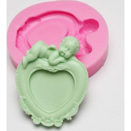 Baby photo Frame Craft Mold DIY aromatherapy plaster pendent Handmade essential oil bath Soap Silicone Mold