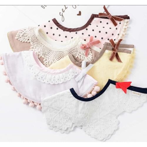 Baby bibs saliva towel rice 360 circular bib cotton pocket maternal infant supplies Baby Bibs Cotton Lace Tassel bow burp cloths