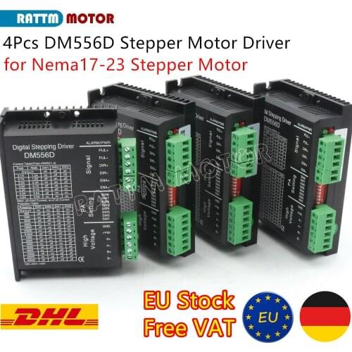 『EU Delivery』4PCS High Performance Digital DM556D Stepper Motor Driver 24-50 VDC 5.6A 256 Microstep for NEMA17/23 Stepping Motor