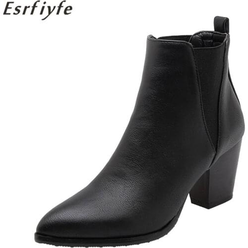 ESRFIYFE 2020 New Winter Western Cowboy Boots Women Microfiber Short Boots Cossacks High Heels Cowgirl Booties Ankle Botas Shoes