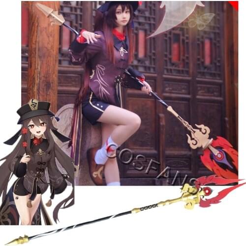Genshin Impact Weapon Staff of Homa Hu Tao Cosplay Prop Cosplay performance non-destructive can pass security wig Halloween Prop