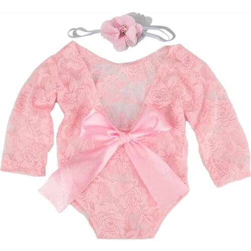 2pcs/set Newborn Photography Costume Lace Clothing And Hairband Suit Photography Props