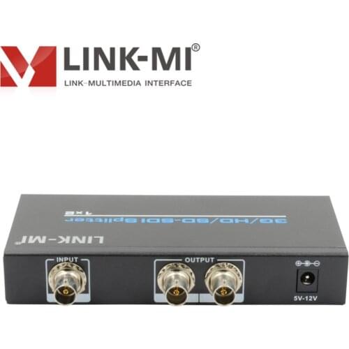 LINK-MI SD102 1 in 2 out SDI Splitter Distribution Amplifier 3G/HD/SD SDI BNC Audio Video Extender 1080P for TV Projector