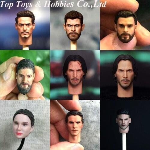 1/12 Scale Female/male Natalie Keanu Reeves Punisher Sparta Male Christian Bale Tony Head Model Fit 6inines body