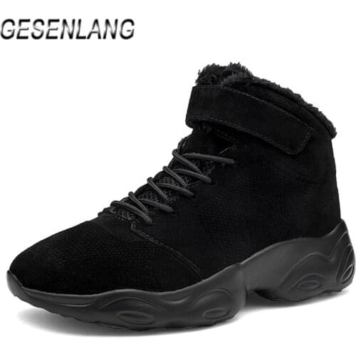 Winter Mens Walking Shoes Plus Fur High Top Warm Snow Boots Non-Slip Wearable Rubber Comfortable Outdoor Casual Male Sneakers