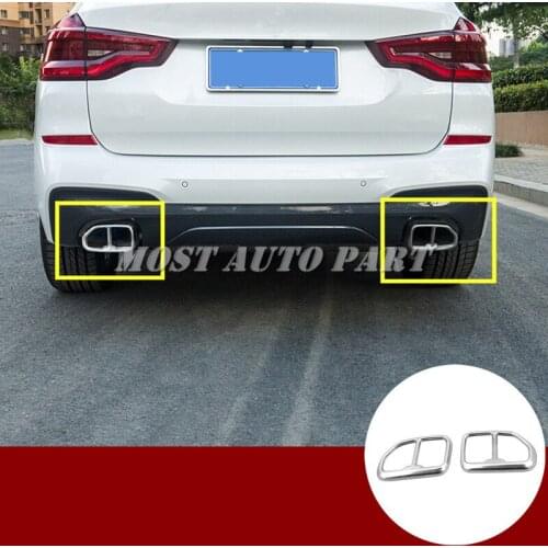 Stainless Rear Exhaust Muffler Tail Pipe Cover For BMW X3 X4 G01 G02 2018-2020 Car accesories interior Car decoration Car Trim