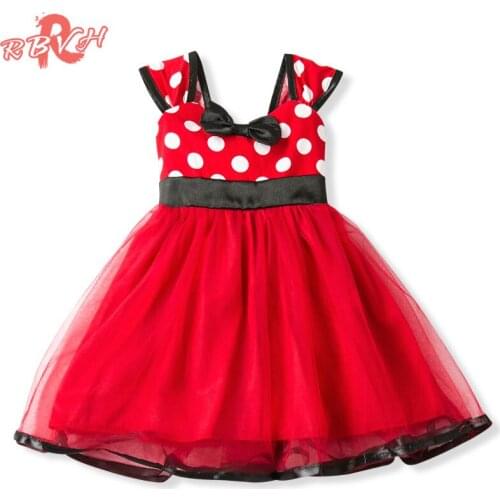 Fancy Toddler Baby Girl Party Frock Red 1st Birthday Tutu Twirly Dresses For Girls Kids Clothes Polka Dots Baby Cartoon Dress Up