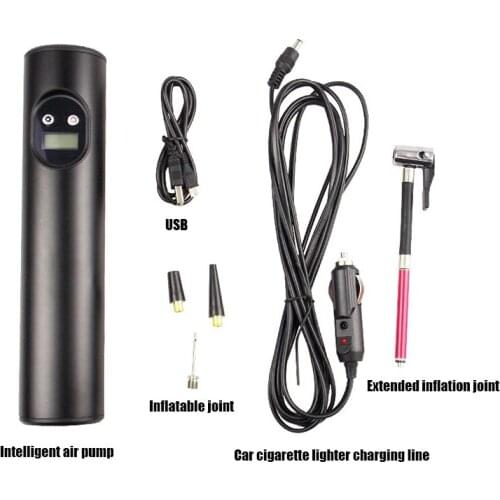 12V 100MPB USB interface portable air compressor Inflatable pump with LCD display for car bicycles Tires Balls Swimming Rings