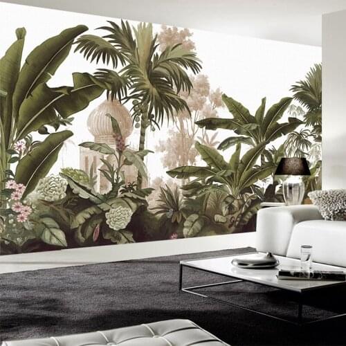 European Style Retro 3D Mural Wall Paper Rain Forest Plant Fresco Living Room Restaurant Background Wall Painting Art Wallpapers
