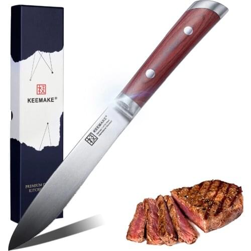 Sunnecko 5.5" Steak Knife German 1.4116 Steel Blade Chefs Meat Slicer Knives Wood Handle Cook Gift Kitchen Tool Dinner Knife
