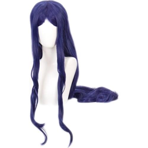 Shirogane Tsumugi Dark Blue Color Wig Danganronpa: Trigger Happy Havoc Cosplay Long Wig Hair Synthetic Cosplay Wig 100cm