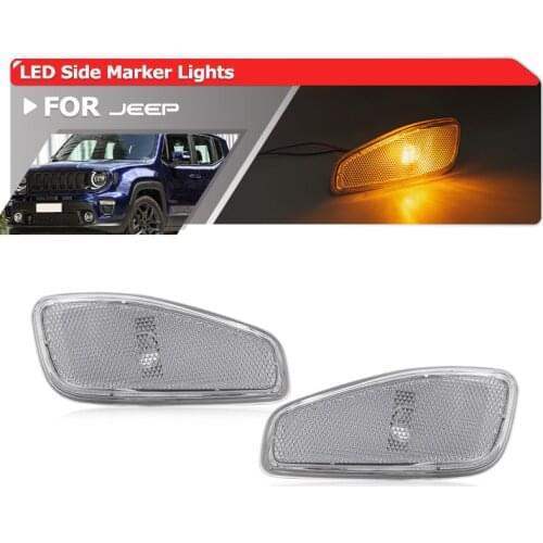 Fits For Jeep Renegade 2015-2021 51953116 51953114 Clear/Smoked/Yellow Lens OEM Front Bumper Side Marker Blinkers Indicator