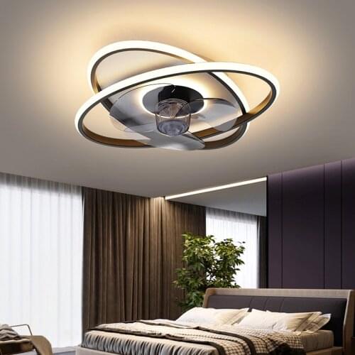 Modern bedroom decor led ceiling fan light lamp dining room ceiling fans with lights remote control lamps for living room