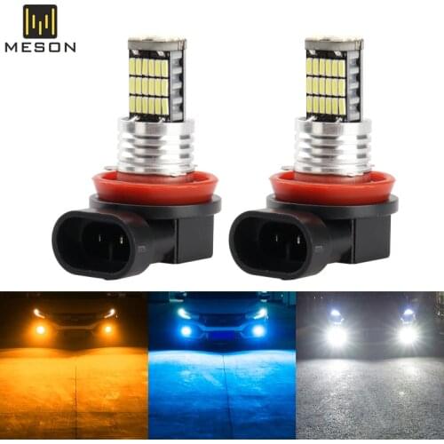 2PCS Fog lights H8 H11 Led HB4 9006 HB3 9005 H1 LED H3 H7 led 4014 45SMD 1200LM Car Driving Running Lamp Auto Leds Light