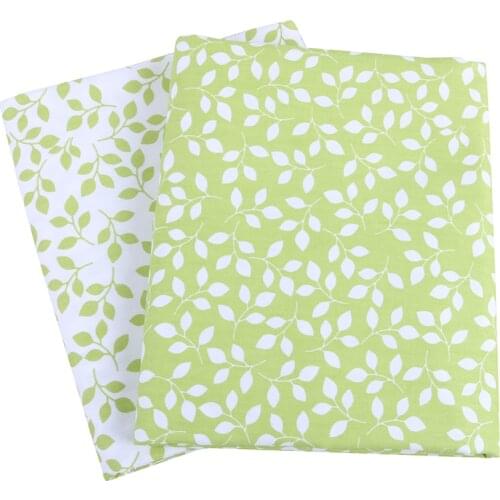 Nanchuang Green Leaves Print Twill Cotton Fabric For Sewing Quilting Baby Bed Sheets Sleepwear Children Skirt Material 50x160cm