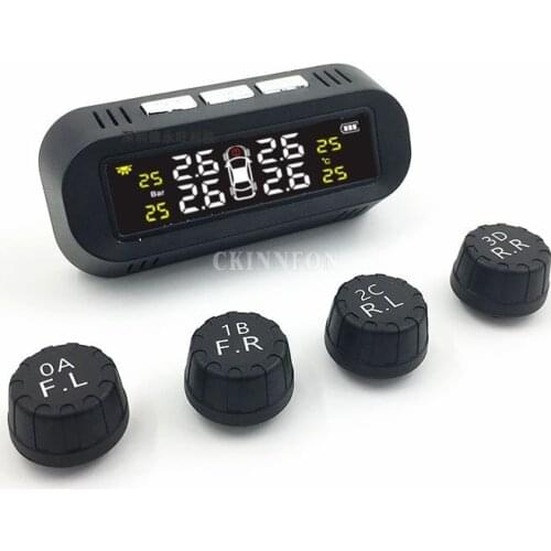 10Pcs/Lot Tire Pressure Monitoring System Automotive Car Solar Wireless Temperature Security Alarm Tyre Pressure Sensor Monitor