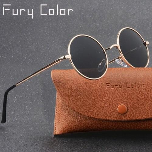 Retro Steampunk Gothic Round polarized Sunglasses Men Women Anti-UV Polarized Metal Frame Retro Sun Glasses Mirror gafas de sol