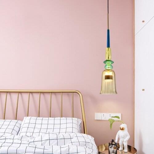Modern LED Pendant Lights for Living Room Decoration Dinning Room Hanging Lamps Nordic Glass Art Lampshade Bedroom Light Fixture