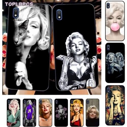 TOPLBPCS Marilyn Monroe With a Cat Shell Phone Case for Samsung A10 20s 71 51 10 s 20 30 40 50 70 80 91 A30s 11 31 21