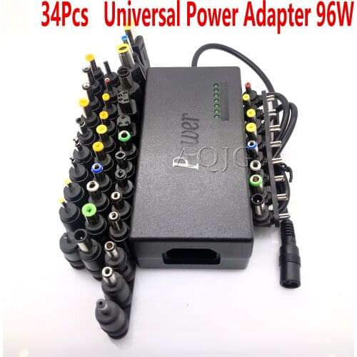 34Pcs Universal Power Adapter 96W 12V To 24V Adjustable Portable Charger For Dell Toshiba Hp Asus Acer Laptops Eu-Plug